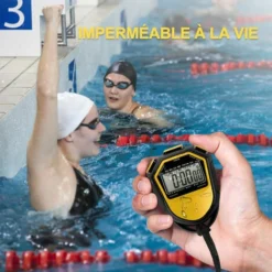 Chronometre Etanche, Minuterie Numerique Lcd Portable, Compteur De Sport Avec Sangle, Rouge -Promos Brico Forte Boutique 91341067 3