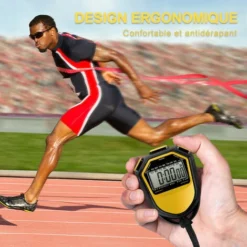 Chronometre Etanche, Minuterie Numerique Lcd Portable, Compteur De Sport Avec Sangle, Rouge -Promos Brico Forte Boutique 91341067 4
