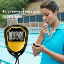 Chronometre Etanche, Minuterie Numerique Lcd Portable, Compteur De Sport Avec Sangle, Rouge -Promos Brico Forte Boutique 91341067 5