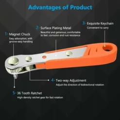 Cliquet Tournevis, Tournevis Magnétique, Mini Clé à Cliquet 1/4, Entraînement 1/4 à Couple Elevé, Mini Tournevis Décalé Réversible à Cliquet, Outils De Réparation De Poche Multifonctions 4ZWJ077NK -Promos Brico Forte Boutique 91551726 3