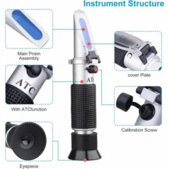 Réfractomètre De 0 à 32% Réfractomètre Manuel Pour Tester La Teneur En Sucre Dans Du Jus, Boisson,Vin Rouge, Vin Blanc, Bierre, Du Lait,du Miel Etc -Promos Brico Forte Boutique 91592309 3