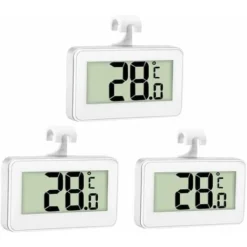 3X Thermomètre De Réfrigérateur Thermomètre Numérique Congélateur Thermomètre Refrigerateur Chambre Thermomètre Congélateur Imperméable Avec Écran LCD Avec Crochet Pour Lecture De Température
