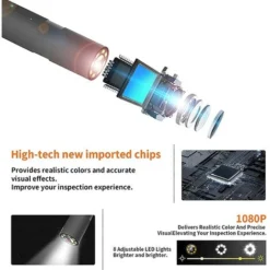 Caméra Endoscopique Industrielle 4,3 Pouces 1080P HD Numérique Boroscope Avec 8 LED Réglables Caméra D'inspection IP67 étanche, Câble De 5 M, Batterie 2600 MAh -Promos Brico Forte Boutique 92031176 3