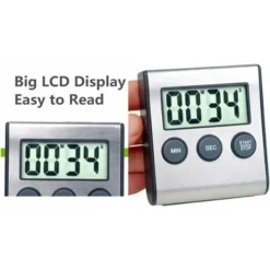 Blue Dream Mini Minuterie Numérique, Format 24 Heures, Compte à Rebours Et Chronomètre, Pour La Cuisine, Le Sport, Les études, Les Réunions, Le Stationnement, Le Traitement Médical Stainless Steel Bla -Promos Brico Forte Boutique 92844792 3