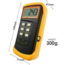 Thermomètre De Type K Avec Capteur De Thermocouple 1300 ° C (° C, ° F Et K Avec 4 Thermocouples (câblé Et Acier Inoxydable) -Promos Brico Forte Boutique 92920803 5