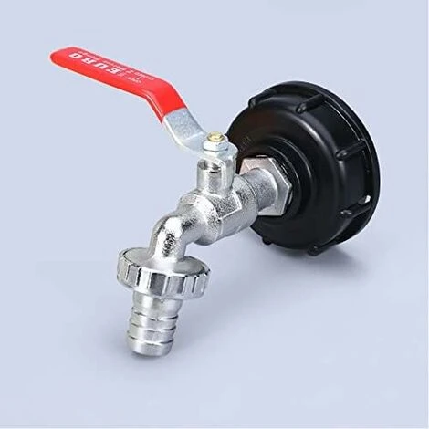 Robinet Cuve 1000L Recuperateur Eau De Pluie, Adaptateur Réservoir D'eau IBC 1/2' Double Pluie,Robinet En Matériau Alliage Fabriqué PP Filetage Gros 60 Mm 2 Robinet Cuve 1000L Recuperateur Eau De Pluie, Adaptateur Réservoir D'eau IBC 1/2' Double Pluie,Robinet En Matériau Alliage Fabriqué PP Filetage Gros 60 Mm – Image 2