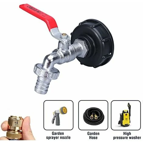 Robinet Cuve 1000L Recuperateur Eau De Pluie, Adaptateur Réservoir D'eau IBC 1/2' Double Pluie,Robinet En Matériau Alliage Fabriqué PP Filetage Gros 60 Mm 3 Robinet Cuve 1000L Recuperateur Eau De Pluie, Adaptateur Réservoir D'eau IBC 1/2' Double Pluie,Robinet En Matériau Alliage Fabriqué PP Filetage Gros 60 Mm – Image 3