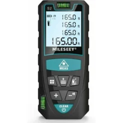 Télémètre Laser 50m, Mileseey By 2 Niveaux à Bulle Mètre Laser Numérique ±2mm Avec Rétroéclairage LCD & Affichage 4 Lignes, IP54 Distance Surface Volume Mesure, Dragonne & 2 Piles Inclus