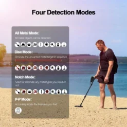 Détecteurs De Métaux Pour Adultes Professionnels, Détecteur De Métaux Pinpoint étanche, Plus Grande Précision, écran LCD Rétroéclairé, Bobine étanche IP68 10", Pinpoint & Disc & Notch & All Metal 4 Mo -Promos Brico Forte Boutique 93558590 4