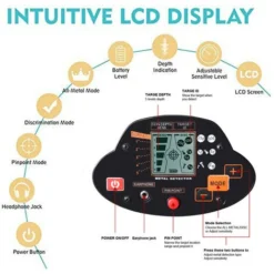 Détecteur De Métaux Professionnel LEXLIFE - Profondeur 8'' Disque Etanche, Ecran LCD, Fonction Pinpoint/Discrimination/Tous Métaux -Promos Brico Forte Boutique 93931988 3