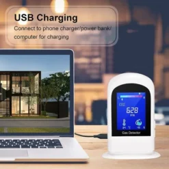 Détecteurs De CO2 Pour La Qualité De L'air Détecteur De Dioxyde De Carbone Avec Capteur NDIR, Plage De Mesure De 400 à 5000 Ppm, Température Et Humidité, Batterie Rechargeable. -Promos Brico Forte Boutique 93950832 3