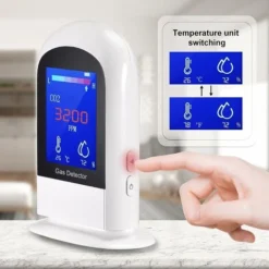 Détecteurs De CO2 Pour La Qualité De L'air Détecteur De Dioxyde De Carbone Avec Capteur NDIR, Plage De Mesure De 400 à 5000 Ppm, Température Et Humidité, Batterie Rechargeable. -Promos Brico Forte Boutique 93950832 5