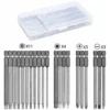 Embouts De Tournevis 21 Pièces, Embout De Vissage Magnetique 100mm Long, Torx T6-T40, Hexagonal 3mm-6mm, Phillips PH2, Plats 4mm-6mm, 1/4" Hex Tige, Acier S2