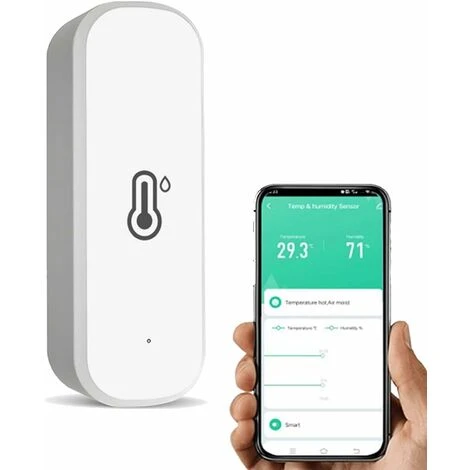 WddnAot Thermomètre WiFi Tuya Smart Température Capteur Hygromètre Intérieur Thermomètre Intérieur Avec Application Notification Et Stockage De Données Pour Greenhouse, Wine Cellar, Garage, Blanc 1 WddnAot Thermomètre WiFi Tuya Smart Température Capteur Hygromètre Intérieur Thermomètre Intérieur Avec Application Notification Et Stockage De Données Pour Greenhouse, Wine Cellar, Garage, Blanc
