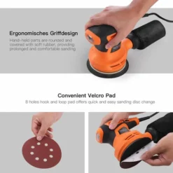 TACKLIFE Ponceuse Excentrique 280W, 6 Vitesses (6,000-13,000rpm), 10 125mm Disques Abrasifs (80 Grains) Et 3 Accessoires De Polissage (tissu Microfibre, éponge Et Laine) Inclus, Collecte De La Poussi -Promos Brico Forte Boutique 95135664 3