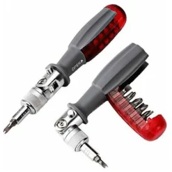 Jeu D'embouts De Tournevis à Cliquet à Cliquet Avec 10 Embouts Magnétiques Tout En Un Petite Poche Mini Cliquet 1 Paquet Rouge