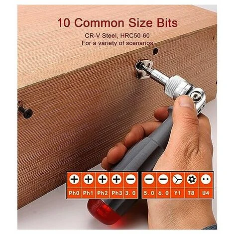 Jeu D'embouts De Tournevis à Cliquet à Cliquet Avec 10 Embouts Magnétiques Tout En Un Petite Poche Mini Cliquet 1 Paquet Rouge 5 Jeu D'embouts De Tournevis à Cliquet à Cliquet Avec 10 Embouts Magnétiques Tout En Un Petite Poche Mini Cliquet 1 Paquet Rouge – Image 5