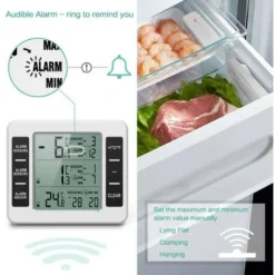 Thermomètre De Frigo Congelateur, Thermomètre De Réfrigérateur Sans Fil Avec 2 Capteurs, Alarme Sonore, Min/Max, Thermomètre In/Extérieur Pour Maison Cuisine Restaurant Bars Café -Promos Brico Forte Boutique 95477079 3