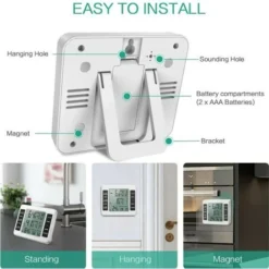 Thermomètre De Frigo Congelateur, Thermomètre De Réfrigérateur Sans Fil Avec 2 Capteurs, Alarme Sonore, Min/Max, Thermomètre In/Extérieur Pour Maison Cuisine Restaurant Bars Café -Promos Brico Forte Boutique 95477079 5