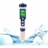Testeur électronique De PH-mètre, 5 En 1 PH Testeur Thermomètre De Poche Qualité De L'eau PH EC Sel TDS Pour La Maison, La Piscine, L'eau D'aquarium