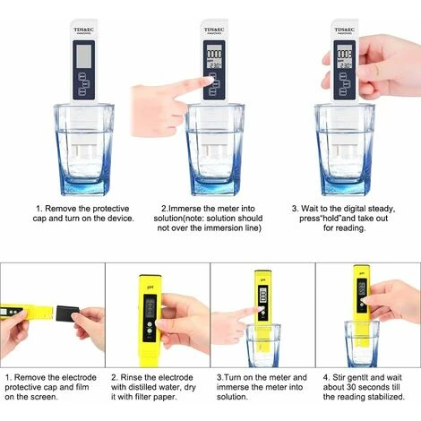 Combo PH-mètre Numérique Et TDS, Testeur De PH Haute Précision 0,05 Ph +/- 2 % De Précision De Lecture Testeur TDS, Jaune 2 Combo PH-mètre Numérique Et TDS, Testeur De PH Haute Précision 0,05 Ph +/- 2 % De Précision De Lecture Testeur TDS, Jaune – Image 2
