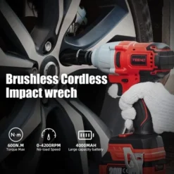 TEENO Clé à Chocs 20V Brushless Lithium-Ion Batteries 4.0Ah, 4 Douilles à Chocs, 600N.m (deux Batteries) -Promos Brico Forte Boutique 95841065 5