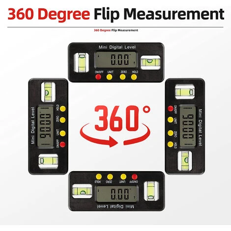 Niveau Electronique,Inclinomètre Numérique Rapporteur, Avec Affichage, Avec Base Magnétique, Haute Précision, Avec Affichage De Maintien De La Lecture Et Fonction De Retournement. 4 Niveau Electronique,Inclinomètre Numérique Rapporteur, Avec Affichage, Avec Base Magnétique, Haute Précision, Avec Affichage De Maintien De La Lecture Et Fonction De Retournement. – Image 4