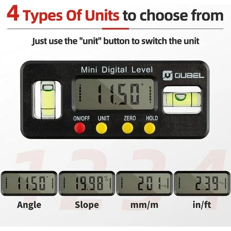 Niveau Electronique,Inclinomètre Numérique Rapporteur, Avec Affichage, Avec Base Magnétique, Haute Précision, Avec Affichage De Maintien De La Lecture Et Fonction De Retournement. 5 Niveau Electronique,Inclinomètre Numérique Rapporteur, Avec Affichage, Avec Base Magnétique, Haute Précision, Avec Affichage De Maintien De La Lecture Et Fonction De Retournement. – Image 5