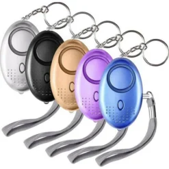 Alarme Personnelle, 5 Pièces 140DB Porte Cle Alarme D'urgence Avec Torche Anti Agression Avec Lumière LED For Femmes, Enfants, Personnes âgées