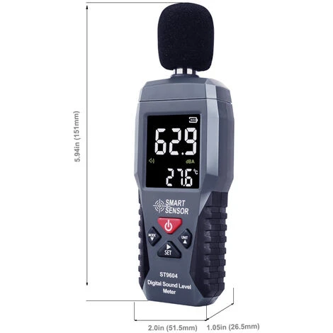 Sonomètre SMART SENSOR Sonomètre Enregistreur De Niveau Sonore Testeur Du Bruit Sonomètre Audionumérique, Plage De Mesure 30-130dB 2 Sonomètre SMART SENSOR Sonomètre Enregistreur De Niveau Sonore Testeur Du Bruit Sonomètre Audionumérique, Plage De Mesure 30-130dB – Image 2