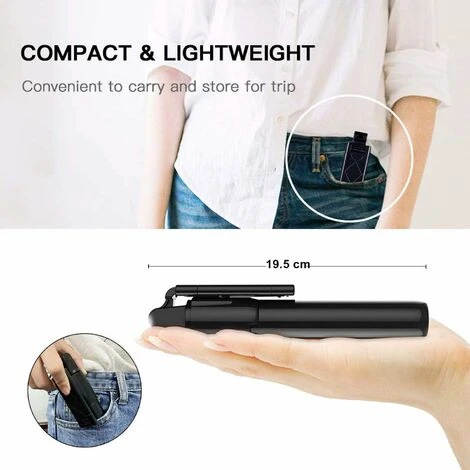Trépied Pour Niveau Laser Trépied Selfie Stick Bluetooth Avec Télécommande, Selfie Stick Rotatif Avec Télécommande Bluetooth, Stick Selfie Sans Fil Extensible Pour La Plupart Des Smartphones (noir) 5 Trépied Pour Niveau Laser Trépied Selfie Stick Bluetooth Avec Télécommande, Selfie Stick Rotatif Avec Télécommande Bluetooth, Stick Selfie Sans Fil Extensible Pour La Plupart Des Smartphones (noir) – Image 5