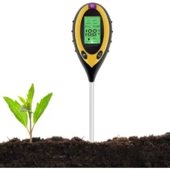 Ph-mètre　Testeur De Sol, 4 En 1 Soil Tester PH-mètre, Lumière Du Soleil, Température, Hygromètre Pour Jardin Ferme Pelouse Intérieur En Plein Air Plante Fleur
