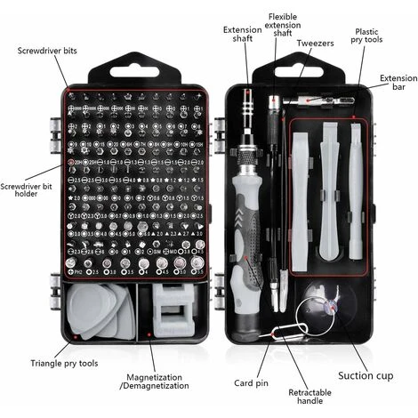 Tournevis De Précision 115 En 1 Tournevis Precision Kit Tools, Portable Kit Tournevis De Précision Magnétique Tournevis Outils De Réparation Pour Ordinateur/Laptop/iPhone/Lunettes/Montre/Smartphone (G 3 Tournevis De Précision 115 En 1 Tournevis Precision Kit Tools, Portable Kit Tournevis De Précision Magnétique Tournevis Outils De Réparation Pour Ordinateur/Laptop/iPhone/Lunettes/Montre/Smartphone (G – Image 3
