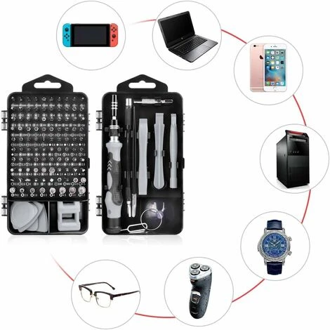 Tournevis De Précision 115 En 1 Tournevis Precision Kit Tools, Portable Kit Tournevis De Précision Magnétique Tournevis Outils De Réparation Pour Ordinateur/Laptop/iPhone/Lunettes/Montre/Smartphone (G 4 Tournevis De Précision 115 En 1 Tournevis Precision Kit Tools, Portable Kit Tournevis De Précision Magnétique Tournevis Outils De Réparation Pour Ordinateur/Laptop/iPhone/Lunettes/Montre/Smartphone (G – Image 4