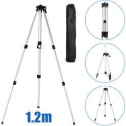 Niveau Laser, 16 Lignes Vertes Auto-nivellement 3°, Télécommande Affichage LED, Avec 2 Batteries Rechargeables Et Un Trépied D'extension En Alliage D'aluminium De 1,2 Mètre, Vert -Promos Brico Forte Boutique 96439958 3