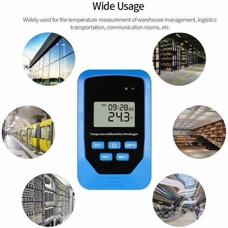 Enregistreur De Temperature Et D'humiditeThermometre Et Hygrometre Electroniques Bleu Livresans Pile(bleu) MNS 3 Enregistreur De Temperature Et D'humiditeThermometre Et Hygrometre Electroniques Bleu Livresans Pile(bleu) MNS – Image 3