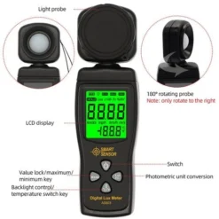 LuxmèTre AS803 LuxmèTre Mesure D'Intensité Lumineuse LuxmèTre Testeur De Luminance SMART SENSOR SpectromèTre NuméRique -Promos Brico Forte Boutique 96795938 4