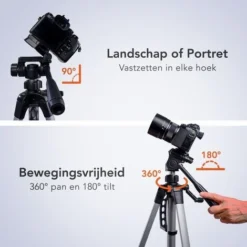 LifeGoods LifeGoods Trépied - Appareil Photo Ou Téléphone - Trépied Avec Support Pour Smartphone - Gris Argenté -Promos Brico Forte Boutique 96932156 5