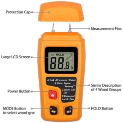 Testeur D'humidité Du Bois Portable Testeur D'humidité LCD Pour Détecteur D'humidité Du Bois Pour La Mesure De L'humidité Du Papier De Bois De Chauffage -Promos Brico Forte Boutique 97634017 5