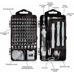 115 En 1 Tournevis Precision Kit Tools, Portable Kit Tournevis De Précision Magnétique Tournevis Outils De Réparation Pour Ordinateur/Laptop/iPhone/Lunettes/Montre/Smartphone (Gris) -Promos Brico Forte Boutique 97668742 3