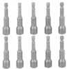 Tourne-écrou Magnétique, 10pcs 10mm Tournevis Magnétique Pour écrou à Tige Hexagonale, Foret En Acier Au Chrome Vanadium Lefou