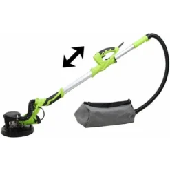 Varan Motors - ZL-225A Ponceuse à Bras Girafe Téléscopique Pour Plâtre Et Plaque De Plâtre, Avec Aspiration Des Poussières Et Sac