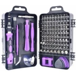 Jeu De Tournevis 115 En 1, Ordinateur De Précision, Téléphone Intelligent, Kit D'outils à Main De Réparation De Montre, Avec Sac Portable(Violet),Ensemble De Tournevis