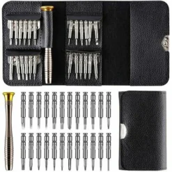 Tournevis Précision Mini 25 En 1 Kit, Kit De Tournevis 25 Pièces Outils De Réparation, Set Avec Étui En Cuir, Tournevis Outils De Réparation Pour Laptop, Bijoux, Jouets, Lunettes Etc