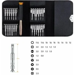 Tournevis Précision Mini 25 En 1 Kit, Kit De Tournevis 25 Pièces Outils De Réparation, Set Avec Étui En Cuir, Tournevis Outils De Réparation Pour Laptop, Bijoux, Jouets, Lunettes Etc -Promos Brico Forte Boutique 98399956 3