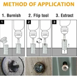 Tournevis Cassés Et Forets, Outil De Retrait De Tournevis Endommagé Et Dénudé, Facile à Enlever Et à Dénuder, Vis Dénudées Et Cassées（or 6pcs） -Promos Brico Forte Boutique 98400090 5