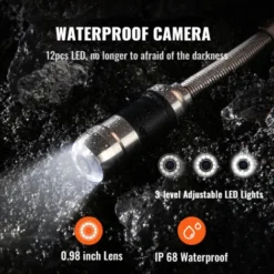 VEVOR Camera Inspection Canalisation 40 M Endoscope DeEcran 7'' Avec Enregistreur DVR Etanche IP68 12 LED Reglables Carte SD 16 Go Pour Conduit Tuyaux Egout Maison Evacuation Des Eaux Usee Plomberie -Promos Brico Forte Boutique 98403903 5