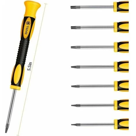 Tournevis Torx/Étoiles/Tx Magnétiques Professionnels De Précision, Set/kit De 7 Pcs, T3 T4 T5 T6 T7 T8 T10 2 Tournevis Torx/Étoiles/Tx Magnétiques Professionnels De Précision, Set/kit De 7 Pcs, T3 T4 T5 T6 T7 T8 T10 – Image 2
