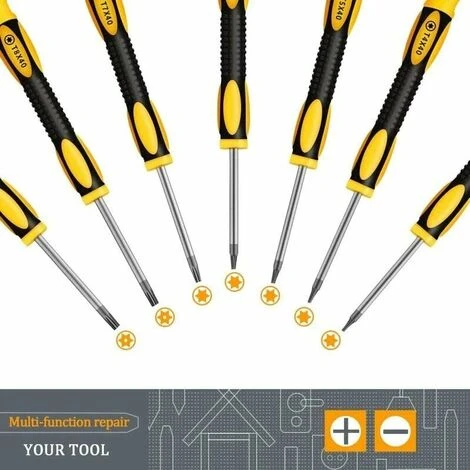 Tournevis Torx/Étoiles/Tx Magnétiques Professionnels De Précision, Set/kit De 7 Pcs, T3 T4 T5 T6 T7 T8 T10 3 Tournevis Torx/Étoiles/Tx Magnétiques Professionnels De Précision, Set/kit De 7 Pcs, T3 T4 T5 T6 T7 T8 T10 – Image 3