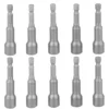 Tourne-écrou Magnétique, 10pcs 10mm Tournevis Magnétique Pour écrou à Tige Hexagonale, Foret En Acier Au Chrome Vanadium HARRY